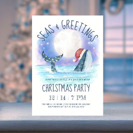 Whale Santa Zee Nautical kerstparty Kaart