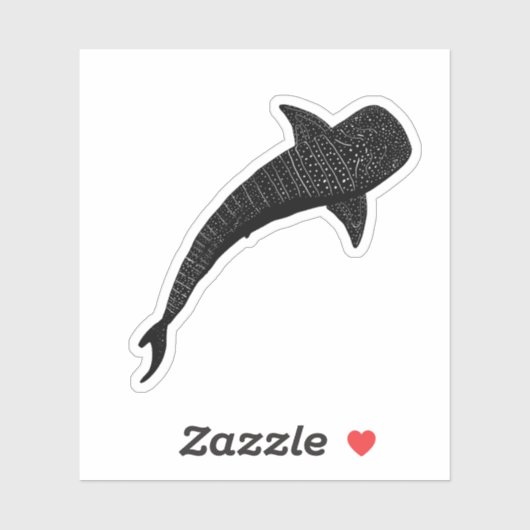 Whale Shark Black & White Sticker (Vel)