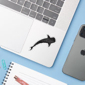 Whale Shark Black & White Sticker (Laptop met iPhone)