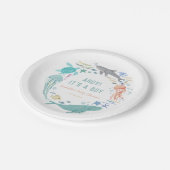 Whale Shark Boy Baby shower Papieren Bordje (Gekanteld)