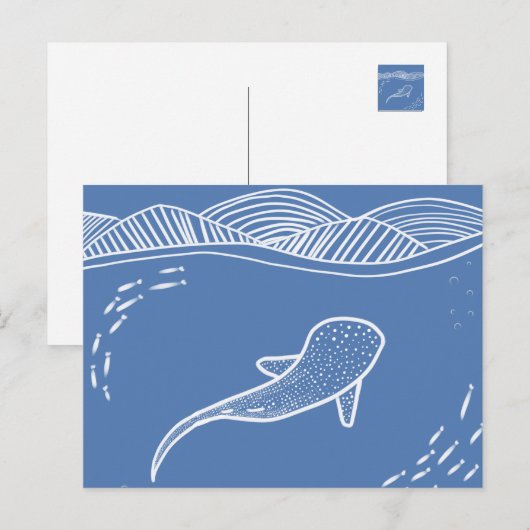 Whale Shark Line Art Briefkaart (Voorkant / Achterkant)