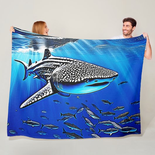 Whale Shark Majesty Design Fleece Deken (In situ)