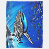 Whale Shark Majesty Design Fleece Deken (Voorkant)