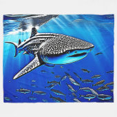 Whale Shark Majesty Design Fleece Deken (Voorkant (Horizontaal))