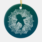 Whale Shark Mandala Circle Turquoise Keramisch Ornament (Voorkant)