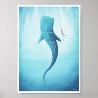 Whale Shark Vintage Poster