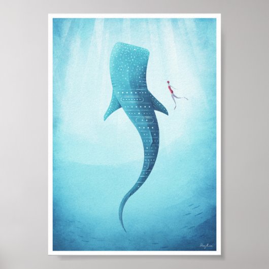 Whale Shark Vintage Poster (Voorkant)