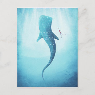 Whale Shark Vintage Poster - Art Briefkaart
