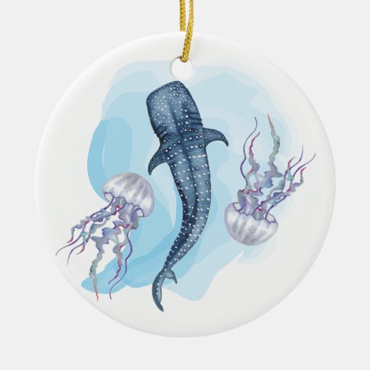 Whale Shark. Watercolor Keramisch Ornament (Voorkant)