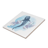 Whale Shark. Watercolor Tegeltje (Zijkant)