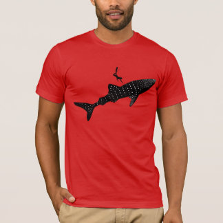 Whale shark zwemmen - wit achterteken t-shirt
