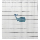 Whale Shiplap Pattern Coastal Showgordijn Douchegordijn (Voorkant)