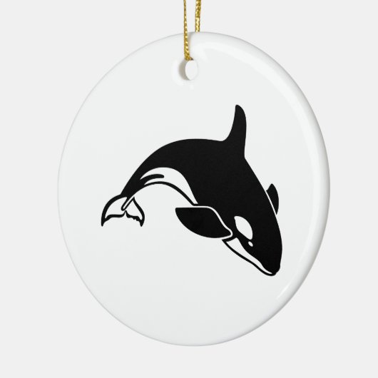 Whale Silhouette Keramisch Ornament (Links)