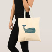 Whale Silhouette Painting Ocean Tote Bag (Voorkant (product))