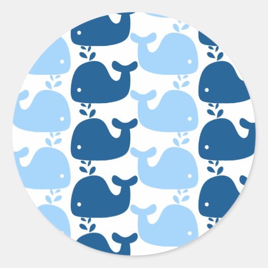 Whale Silhouette Print Sticker (Voorkant)