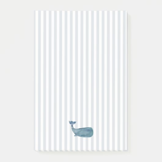 Whale Silhouette Schilderij Stripe Patroon Post-it® Notes (Voorkant)