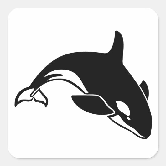 Whale Silhouette Vierkante Sticker (Voorkant)