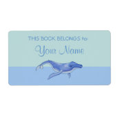 Whale solo Bookplate Sticker Label (Voorkant)