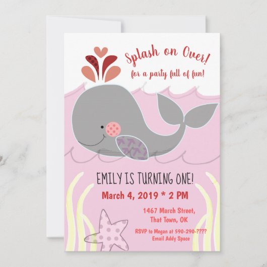 Whale Splash over de eerste uitnodiging op vrijdag (Voorkant)