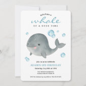 Whale Summer Birthday Party Uitnodiging (Voorkant)