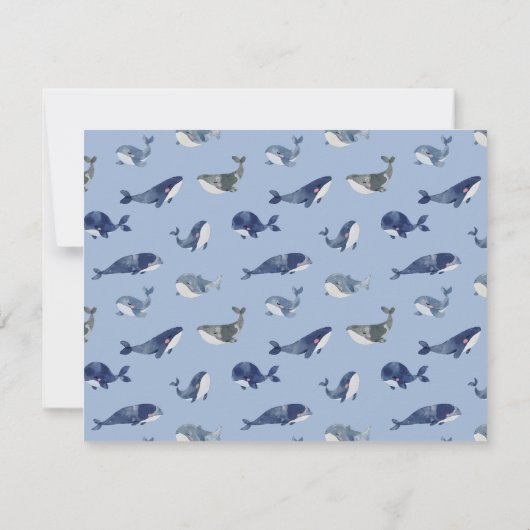 Whale Tail Baby shower Bedankkaart (Achterkant)