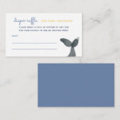 Whale Tail Baby shower Luier Raffle Informatiekaartje (Voorkant / Achterkant)