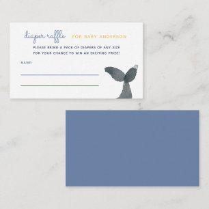 Whale Tail Baby shower Luier Raffle Informatiekaartje