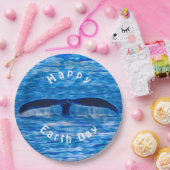 Whale Tail Blue Ocean Happy Earth Dag Papieren Bordje (Feest)