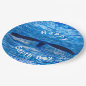 Whale Tail Blue Ocean Happy Earth Dag Papieren Bordje (Gekanteld)