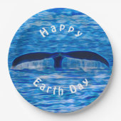 Whale Tail Blue Ocean Happy Earth Dag Papieren Bordje (Voorkant)