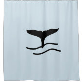 Whale Tail Blue Shower Curtain Douchegordijn (Voorkant)