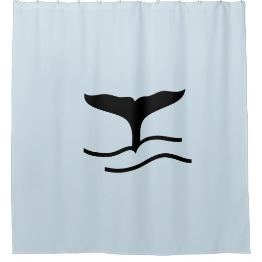 Whale Tail Blue Shower Curtain Douchegordijn (Voorkant)