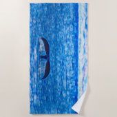 Whale Tail Fractal Blue en Roze Strandlaken (Voorkant)