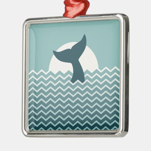 Whale Tail Metalen Ornament (Links)