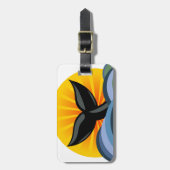 Whale Tail Ocean Waves Sunburst gepersonaliseerd Bagagelabel (Voorkant verticaal)