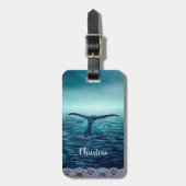Whale Tail over Ocean Custom Bagagelabel (Voorkant verticaal)