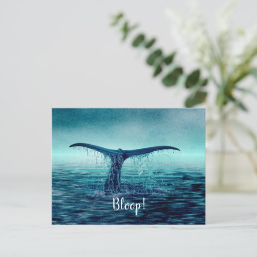 Whale Tail over Ocean Custom Briefkaart (Staand voorkant)
