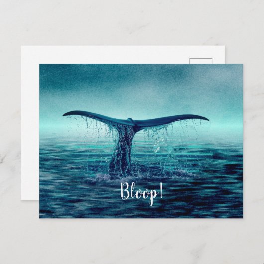 Whale Tail over Ocean Custom Briefkaart (Voorkant / Achterkant)