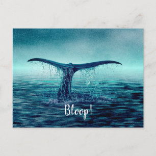 Whale Tail over Ocean Custom Briefkaart