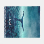 Whale Tail over Ocean Custom Fleece Deken (Voorkant (Horizontaal))