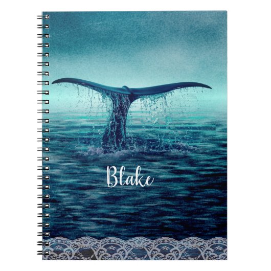 Whale Tail over Ocean Custom Notitieboek (Voorkant)