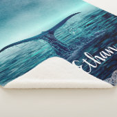 Whale Tail over Ocean Custom Sherpa Deken (3/4)