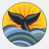 Whale Tail Ronde Sticker (Voorkant)