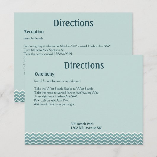 Whale Tail Wedding Directions Briefkaart (Voorkant / Achterkant)