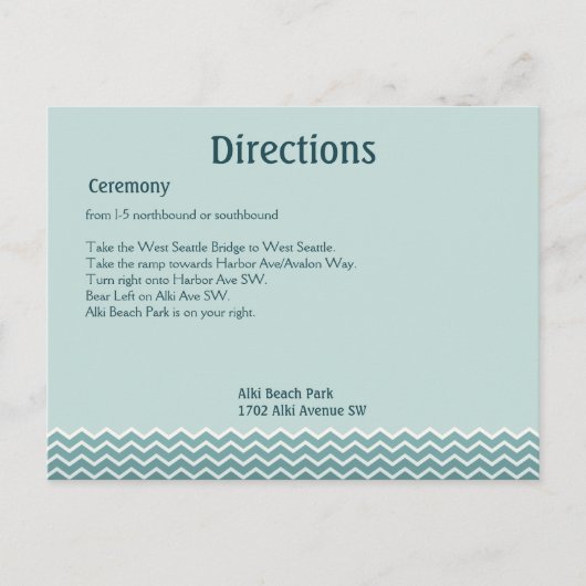 Whale Tail Wedding Directions Briefkaart (Voorkant)