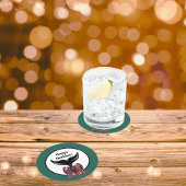 Whale Tail Zwart Wit Plaid Bow Kerstmis Ronde Kartonnen Onderzetter