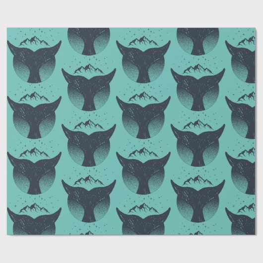 Whale Tale Badge Patroon Cadeaupapier (Vlak)