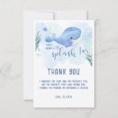 Whale Tastic Blue Verjaardag Bedankt Card (Voorkant)
