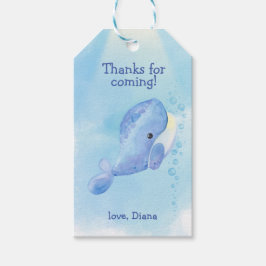 Whale Tastic Blue Verjaardag Cadeaulabel