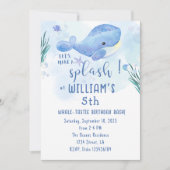 Whale Tastic Blue Verjaardag Kaart (Voorkant)